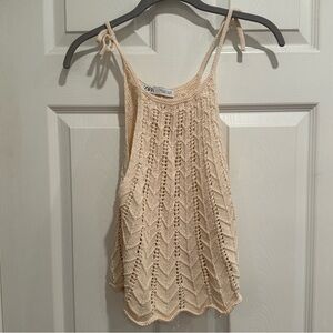 Zara crochet knit tank top new without tags size S